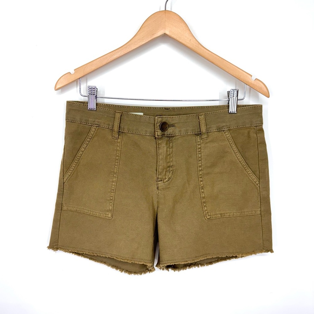 Kut From The Kloth Gidget Frey Hem Shorts Taupe Khaki Size 8